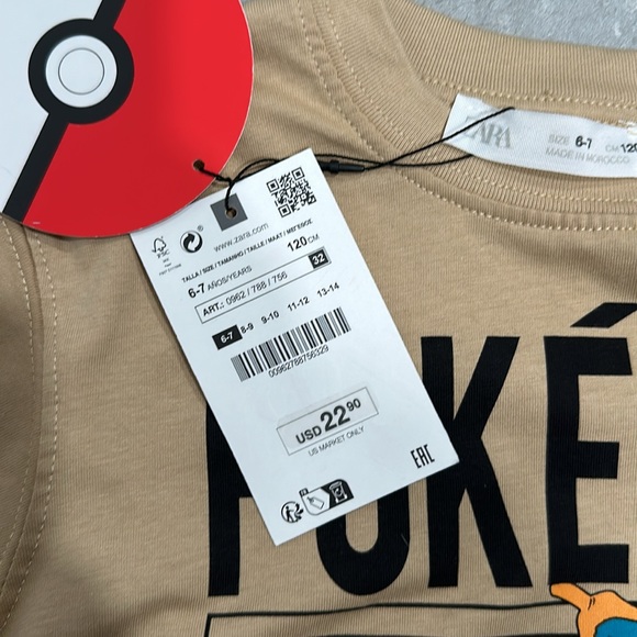 NWT Zara pokemon boys long sleeve shirt - Picture 3 of 5